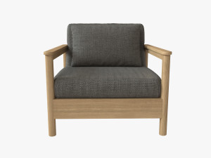 varaschin butaca madera teca 3D 모델