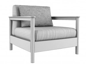 varaschin butaca madera teca 3D 모델