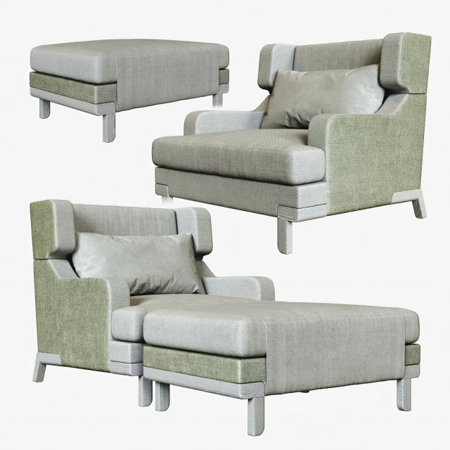 fauteuil basil pouf otto Modelo 3D .c4d .max .obj .3ds .fbx .stl .blend 