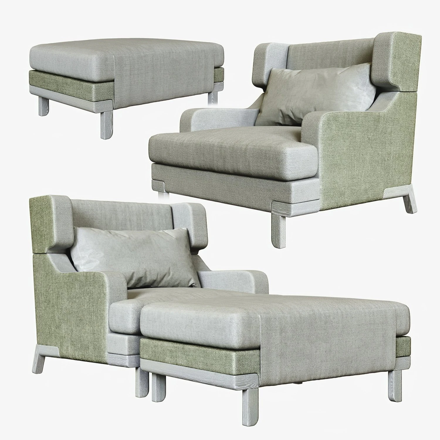 fauteuil basil pouf otto 3D Model .c4d .max .obj .3ds .fbx .stl .blend 