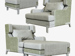 fauteuil basil pouf otto Model 3D