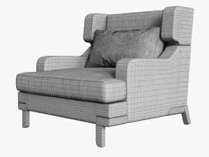 fauteuil basil pouf otto 3D Model