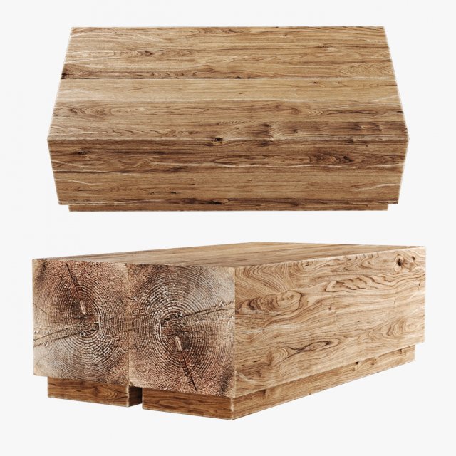 wood coffee table Modelo 3D .c4d .max .obj .3ds .fbx .stl .blend 