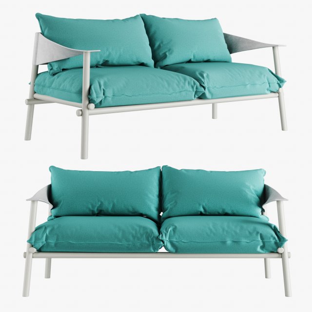 terramare two seats sofa 3D Model .c4d .max .obj .3ds .fbx .stl .blend 
