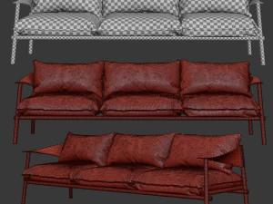 terramare three seats sofa 3D Model
