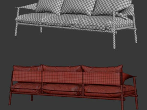 terramare three seats sofa 3D Model