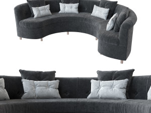 round sofa Modello 3D