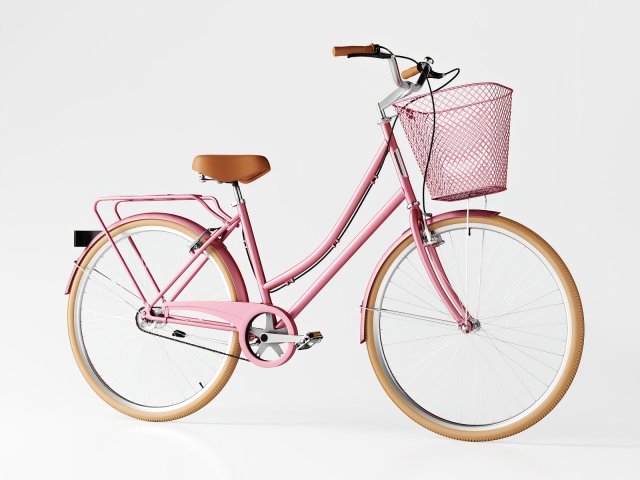 Vintage ladies bike best sale with basket pink