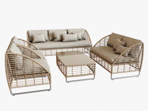 conjunto de muebles de sol de temporada Modelo 3D