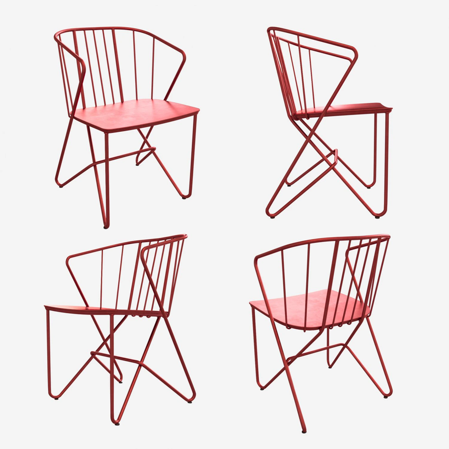 flower outdoor chair by fermob 3D Model .c4d .max .obj .3ds .fbx .stl .blend