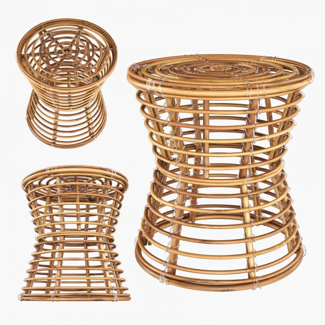 wicker coffe table 3D Модель .c4d .max .obj .3ds .fbx .stl .blend 
