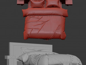 double bed 3D 모델