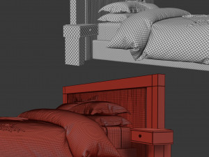 double bed 3D 모델