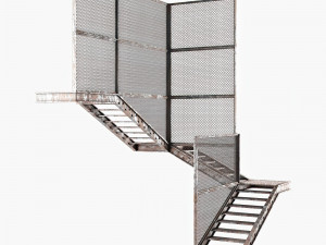 old metal stair 3D 模型