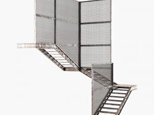 old metal stair 3D Model