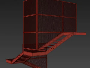 old metal stair 3D Model