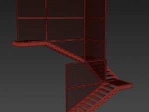 old metal stair 3D 模型