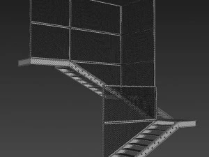old metal stair 3D Model
