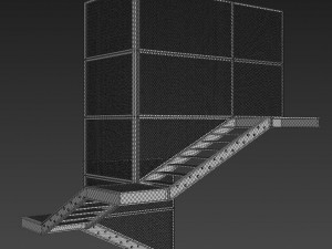 old metal stair 3D 模型