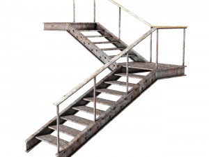 metal stair with handrail 3D Model