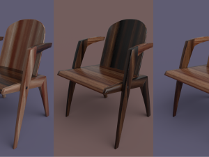 wood chair 3D 模型