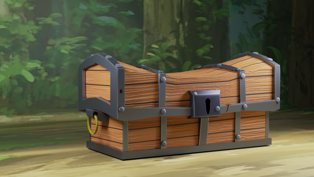 the chest is textured in a cartoon style Model 3D .c4d .max .obj .3ds .fbx .stl .blend 