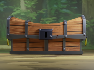 the chest is textured in a cartoon style Model 3D