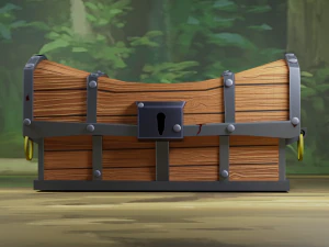 the chest is textured in a cartoon style 3D Model