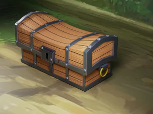 the chest is textured in a cartoon style 3D Model