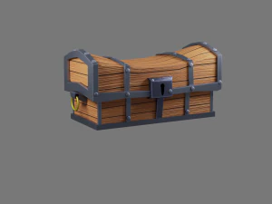 the chest is textured in a cartoon style 3D Model