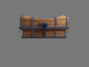 the chest is textured in a cartoon style Model 3D
