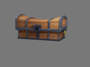 the chest is textured in a cartoon style Model 3D