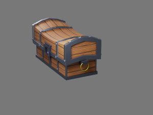 the chest is textured in a cartoon style Model 3D