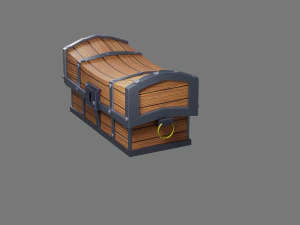 the chest is textured in a cartoon style 3D Model