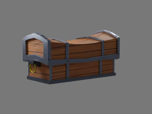 the chest is textured in a cartoon style 3D Model