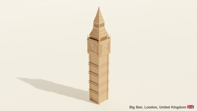 Big Ben 3D Model .c4d .max .obj .3ds .fbx .stl .blend 