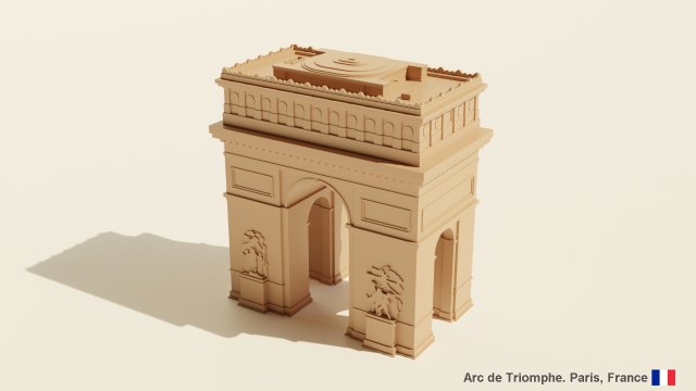 Arc de Triomphe Model 3D .c4d .max .obj .3ds .fbx .stl .blend 