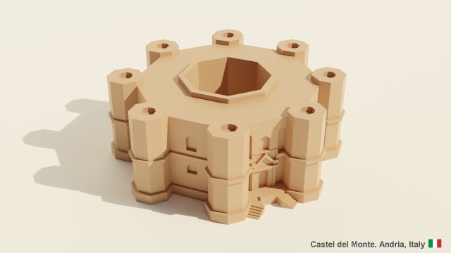 Castel del Monte 3D Model .c4d .max .obj .3ds .fbx .stl .blend 