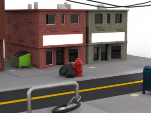 低ポリストリートモデル 3Dモデル