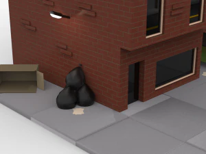 低ポリストリートモデル 3Dモデル