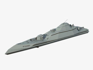 futuristisches milit&auml;risches Tarnkappenschiff 3D Modell