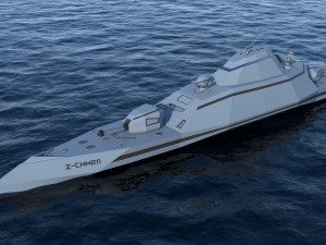futuristic military stealth ship 3D Model