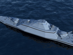 futuristic military stealth ship 3D Model