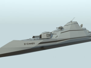 futuristic military stealth ship 3D Model
