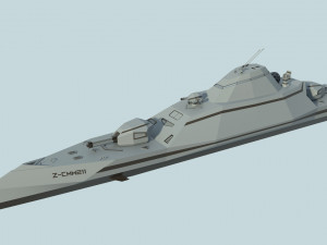 futuristic military stealth ship 3D Model