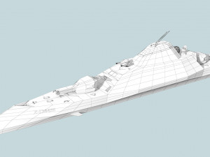 futuristic military stealth ship 3D Model