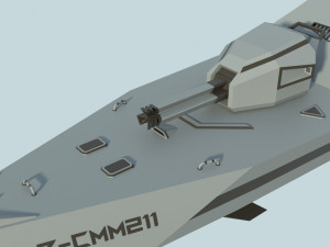 futuristic military stealth ship 3D Model