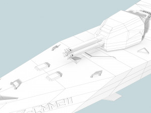 futuristic military stealth ship 3D Model