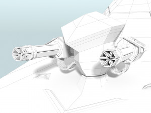 futuristic military stealth ship 3D Model