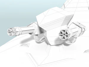 futuristic military stealth ship 3D Model
